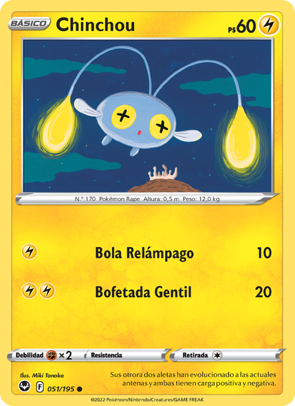 Chinchou 051 — Silver Tempest (Spanish Pokémon TCG card)