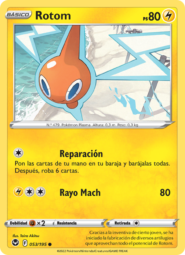 Rotom 053 — Silver Tempest (Spanish Pokémon TCG card)