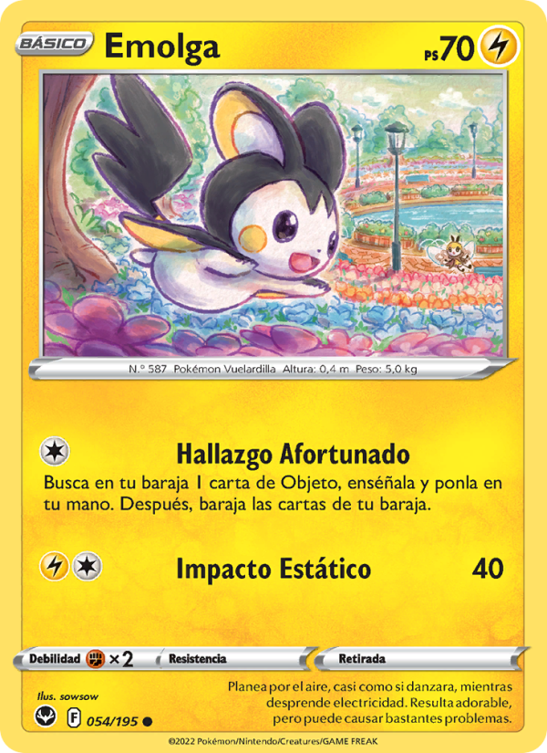 Emolga 054 — Silver Tempest (Spanish Pokémon TCG card)