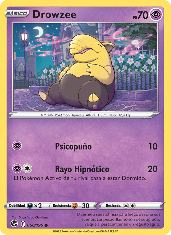 Drowzee 060 — Silver Tempest (Spanish Pokémon TCG card)