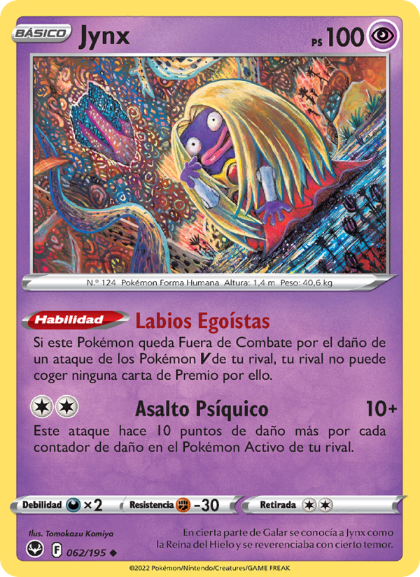 Jynx 062 — Silver Tempest (Spanish Pokémon TCG card)