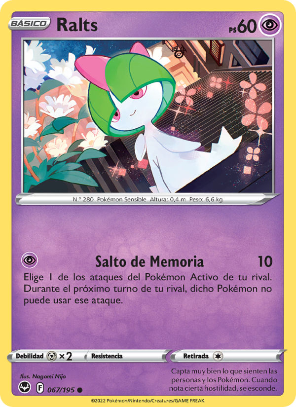 Ralts 067 — Silver Tempest (Spanish Pokémon TCG card)