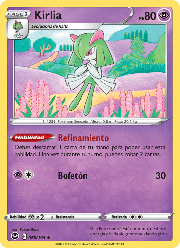 Kirlia 068 — Silver Tempest (Spanish Pokémon TCG card)