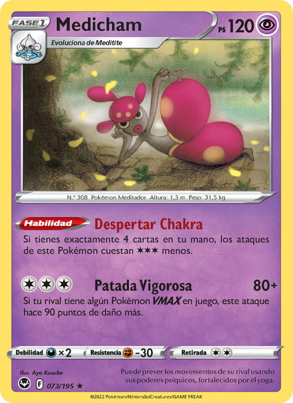 Medicham 073 — Silver Tempest (Spanish Pokémon TCG card)