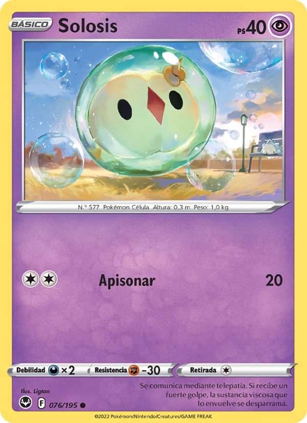 Solosis 076 — Silver Tempest (Spanish Pokémon TCG card)