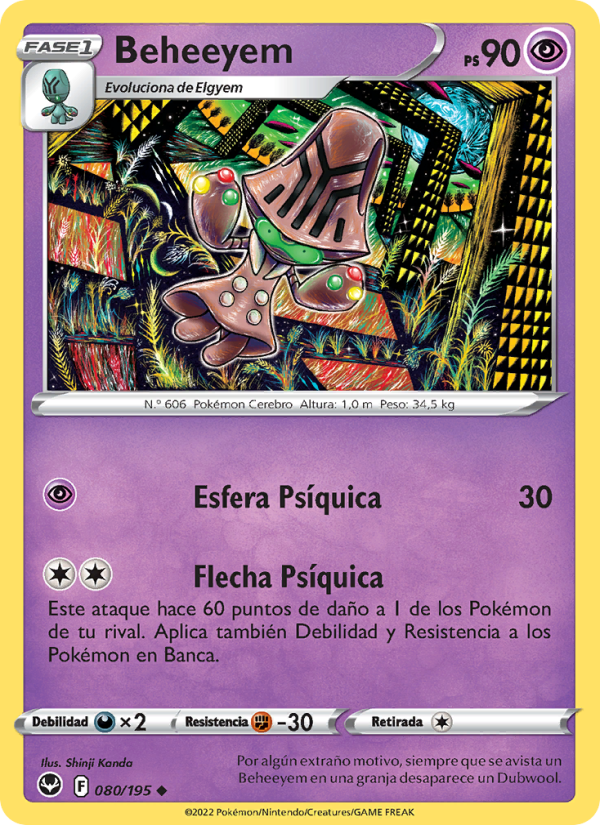 Beheeyem 080 — Silver Tempest (Spanish Pokémon TCG card)