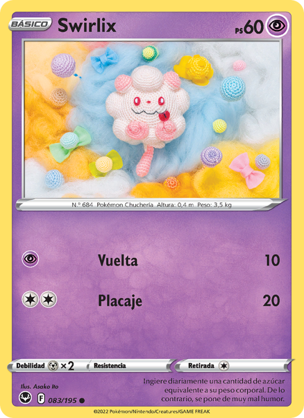 Swirlix 083 — Silver Tempest (Spanish Pokémon TCG card)