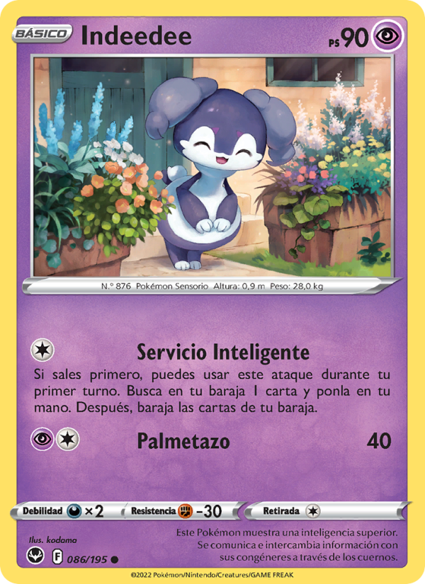 Indeedee 086 — Silver Tempest (Spanish Pokémon TCG card)