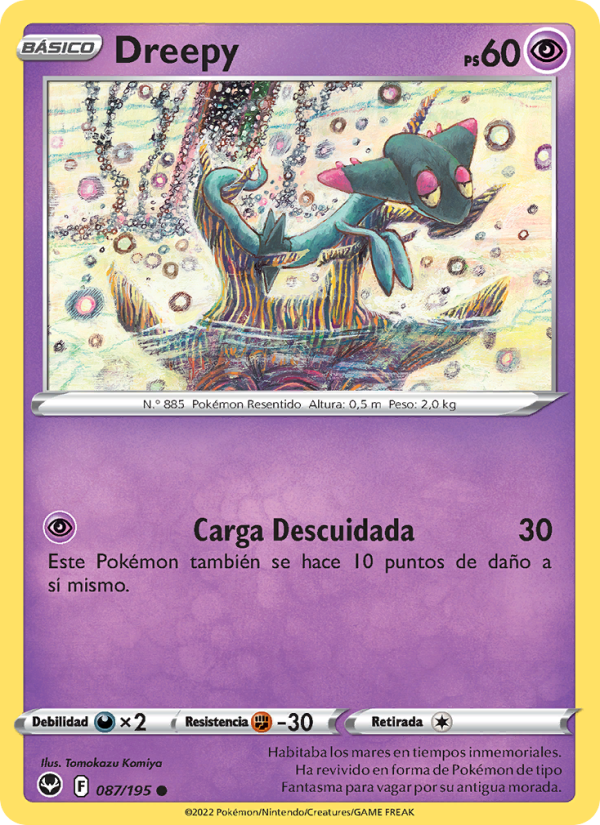Dreepy 087 — Silver Tempest (Spanish Pokémon TCG card)