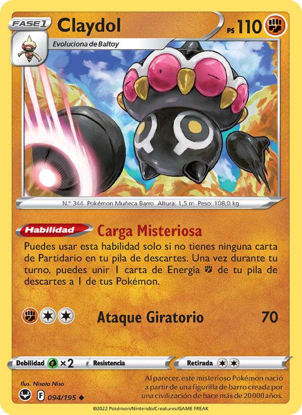 Claydol 094 — Silver Tempest (Spanish Pokémon TCG card)