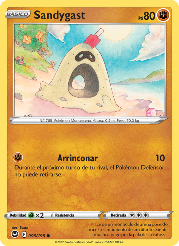 Sandygast 099 — Silver Tempest (Spanish Pokémon TCG card)