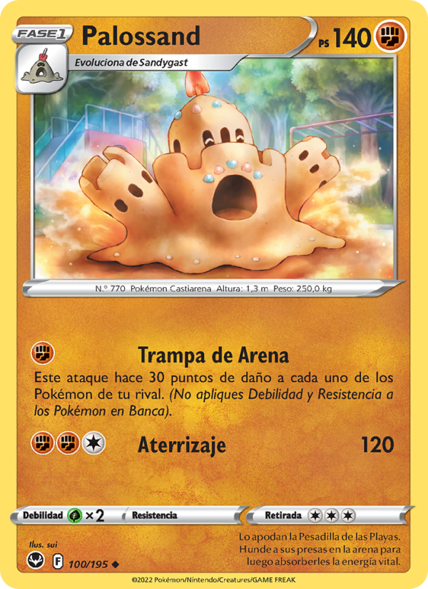 Palossand 100 — Silver Tempest (Spanish Pokémon TCG card)