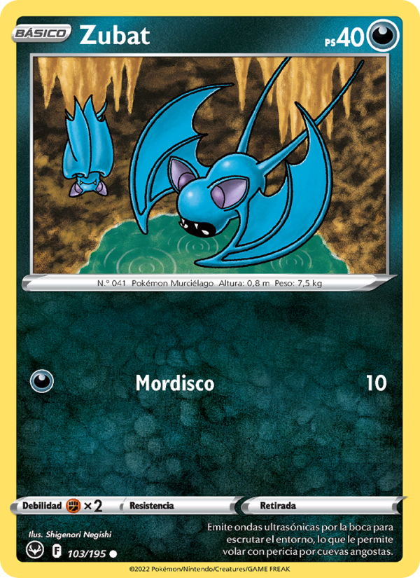 Zubat 103 — Silver Tempest (Spanish Pokémon TCG card)