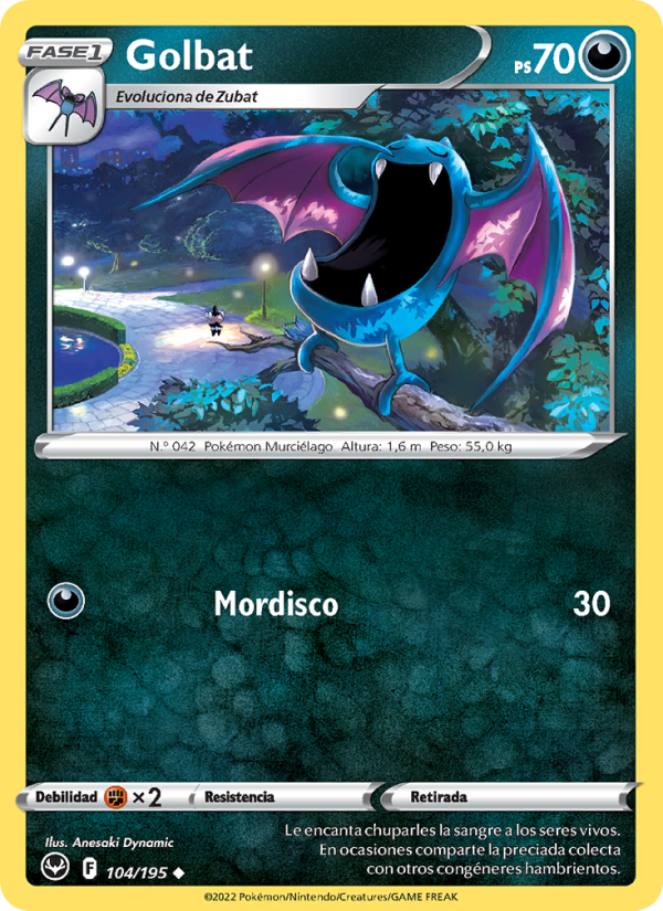 Golbat 104 — Silver Tempest (Spanish Pokémon TCG card)