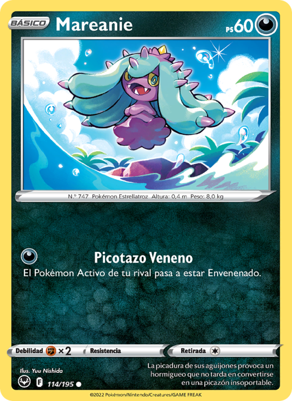 Mareanie 114 — Silver Tempest (Spanish Pokémon TCG card)