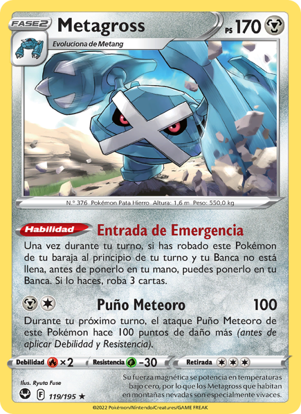 Metagross 119 — Silver Tempest (Spanish Pokémon TCG card)