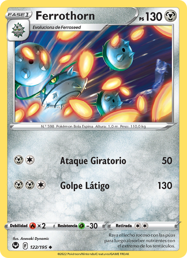 Ferrothorn 122 — Silver Tempest (Spanish Pokémon TCG card)