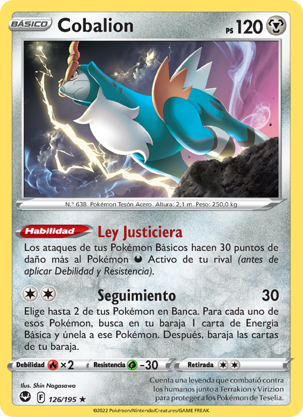 Cobalion 126 — Silver Tempest (Spanish Pokémon TCG card)