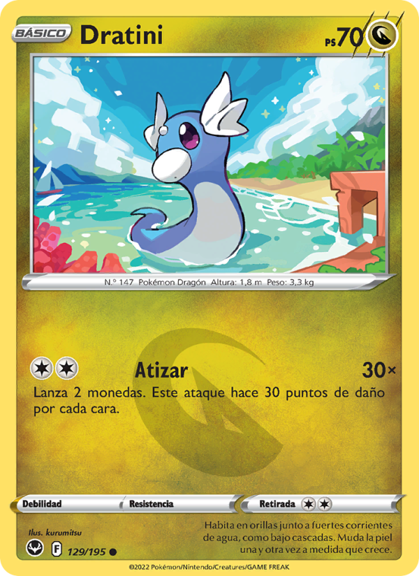 Dratini 129 — Silver Tempest (Spanish Pokémon TCG card)