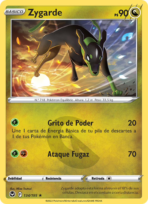 Zygarde 134 — Silver Tempest (Spanish Pokémon TCG card)