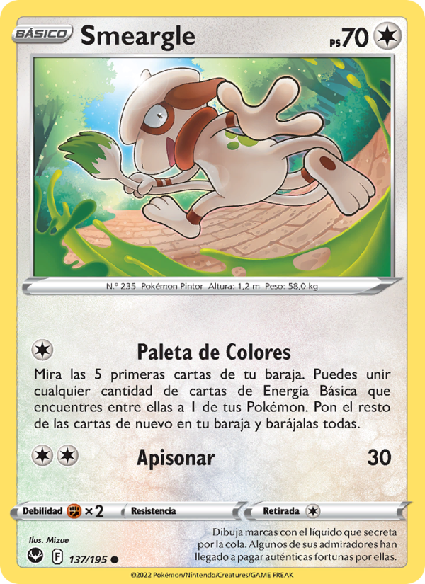 Smeargle 137 — Silver Tempest (Spanish Pokémon TCG card)