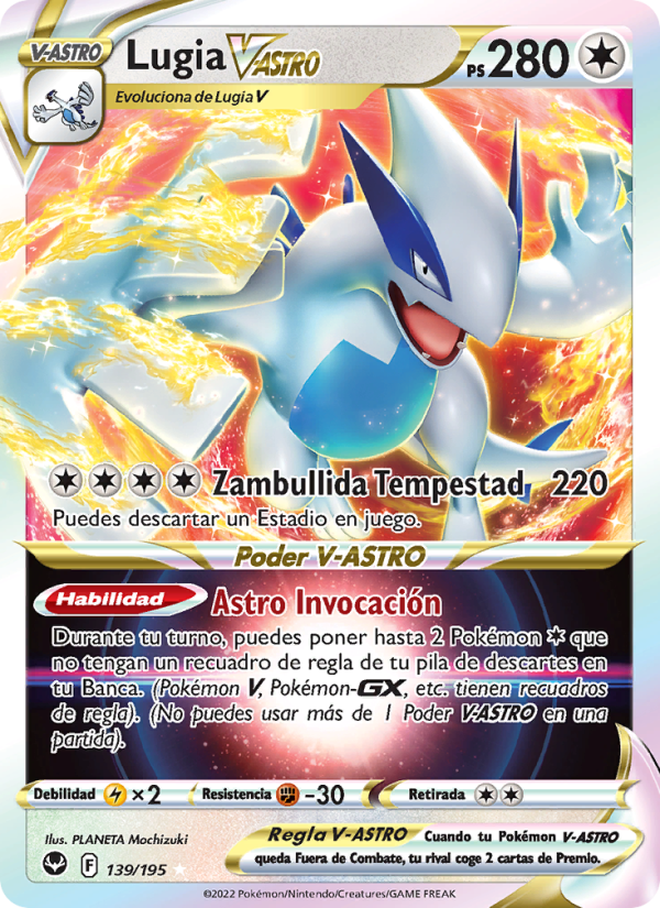 Lugia V-ASTRO 139 — Silver Tempest (Spanish Pokémon TCG card)