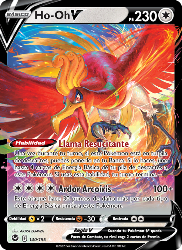 Ho-Oh V 140 — Silver Tempest (Spanish Pokémon TCG card)
