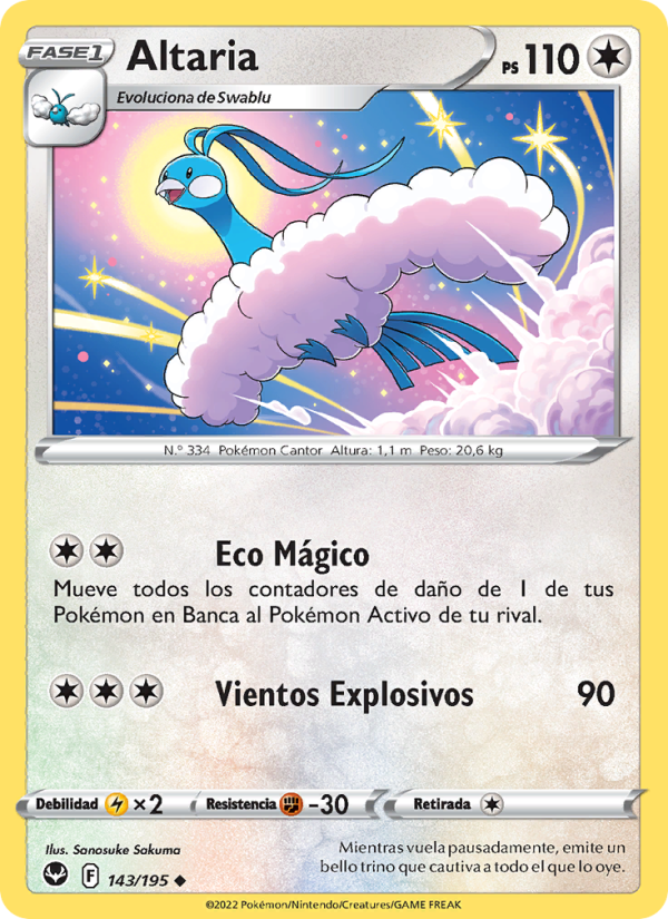 Altaria 143 — Silver Tempest (Spanish Pokémon TCG card)
