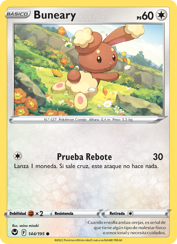 Buneary 144 — Silver Tempest (Spanish Pokémon TCG card)