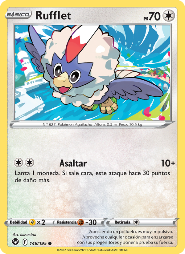 Rufflet 148 — Silver Tempest (Spanish Pokémon TCG card)