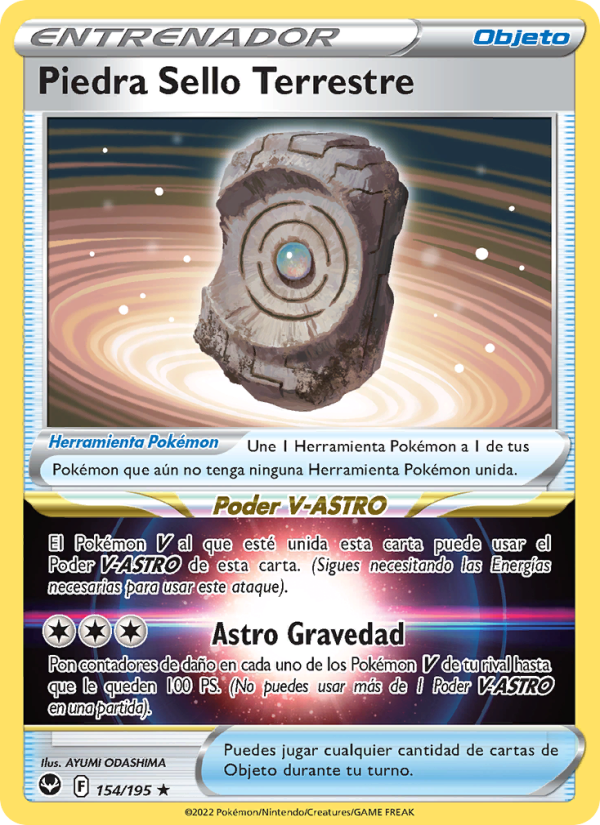 Piedra Sello Terrestre 154 — Silver Tempest (Spanish Pokémon TCG card)