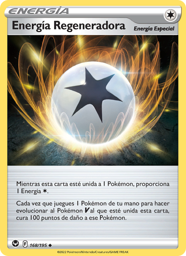 Energía Regeneradora 168 — Silver Tempest (Spanish Pokémon TCG card)