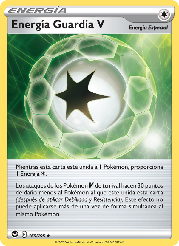 Energía Guardia V 169 — Silver Tempest (Spanish Pokémon TCG card)