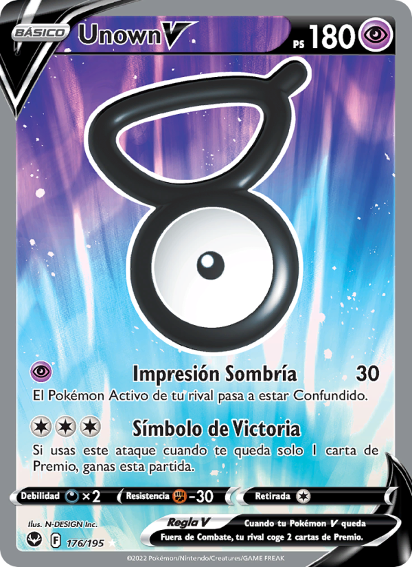 Unown V 176 — Silver Tempest (Spanish Pokémon TCG card)