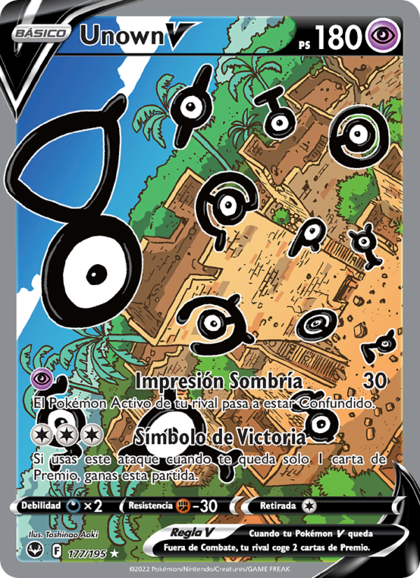 Unown V 177 — Silver Tempest (Spanish Pokémon TCG card)