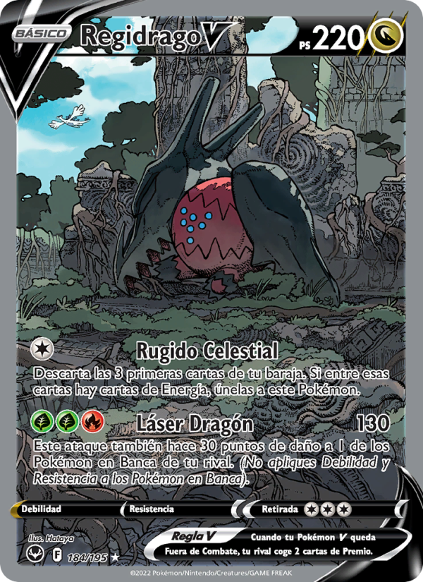 Regidrago V 184 — Silver Tempest (Spanish Pokémon TCG card)