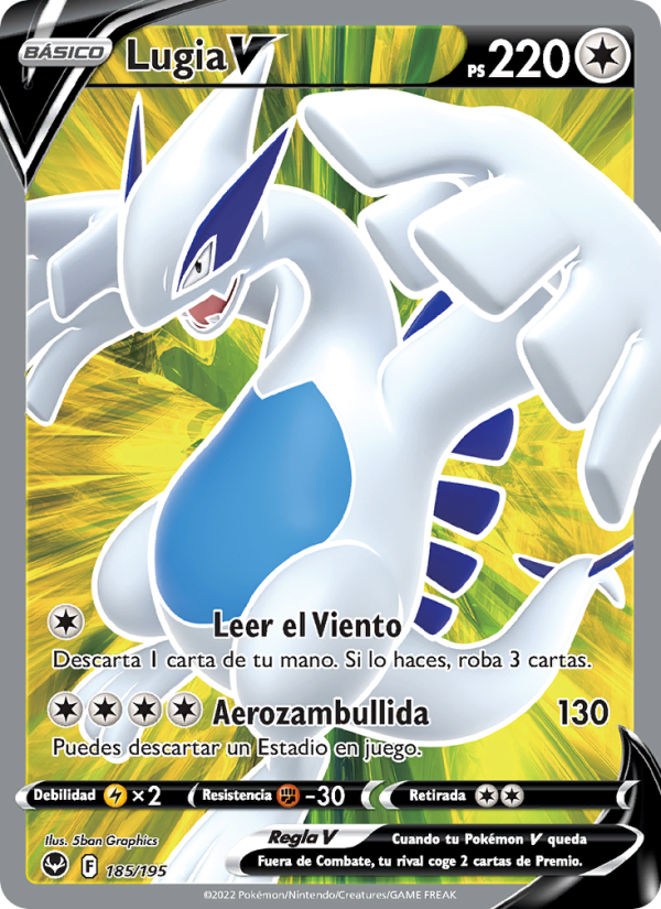 Lugia V 185 — Silver Tempest (Spanish Pokémon TCG card)