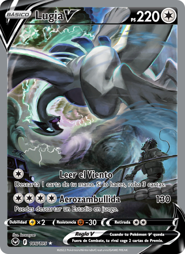 Lugia V 186 — Silver Tempest (Spanish Pokémon TCG card)