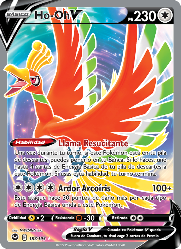 Ho-Oh V 187 — Silver Tempest (Spanish Pokémon TCG card)