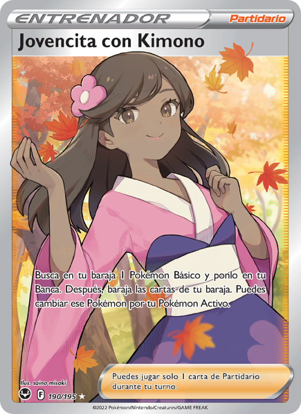 Jovencita con Kimono 190 — Silver Tempest (Spanish Pokémon TCG card)