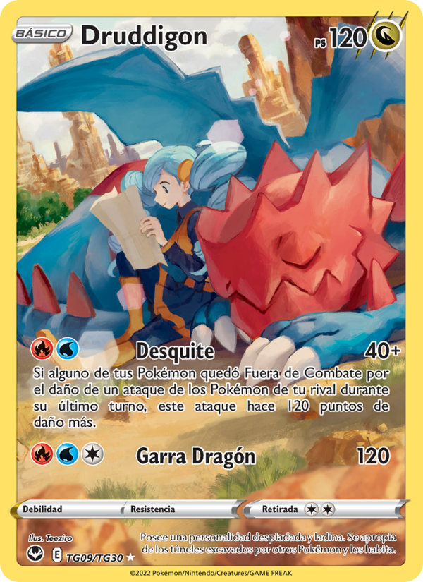 Druddigon TG09 — Silver Tempest (Spanish Pokémon TCG card)