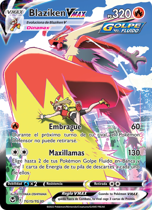 Blaziken VMAX TG15 — Silver Tempest (Spanish Pokémon TCG card)