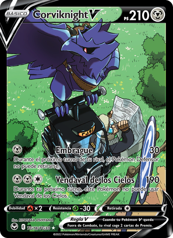 Corviknight V TG18 — Silver Tempest (Spanish Pokémon TCG card)