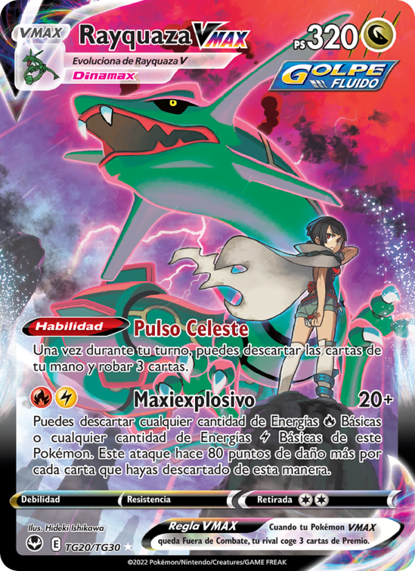 Rayquaza VMAX TG20 — Silver Tempest (Spanish Pokémon TCG card)