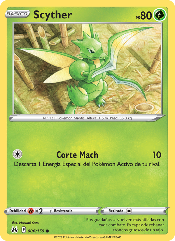 Scyther 006 — Zenit der Könige (Spanish Pokémon TCG card)