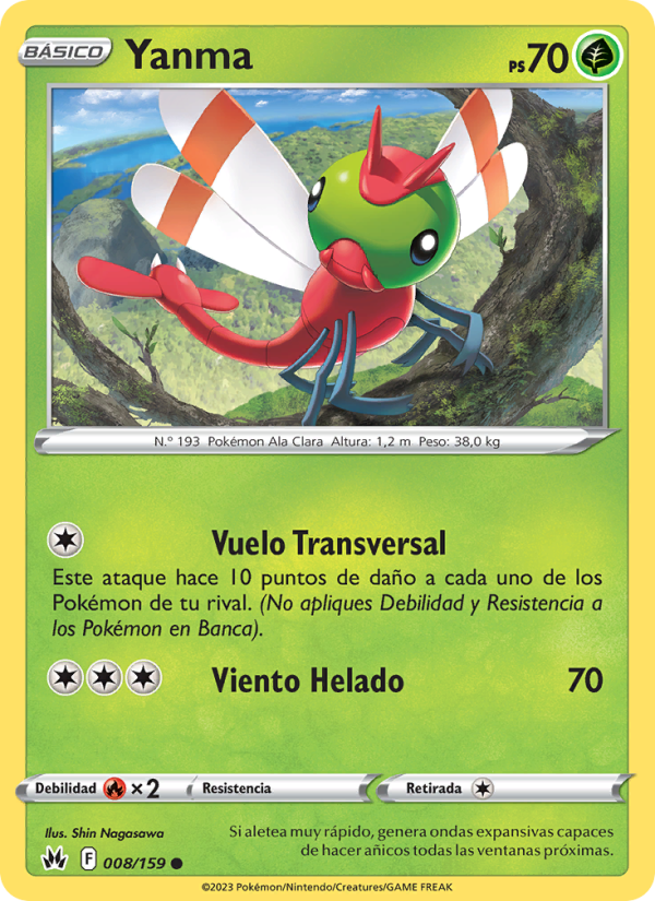 Yanma 008 — Zenit der Könige (Spanish Pokémon TCG card)