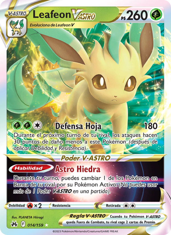 Leafeon V-ASTRO 014 — Zenit der Könige (Spanish Pokémon TCG card)