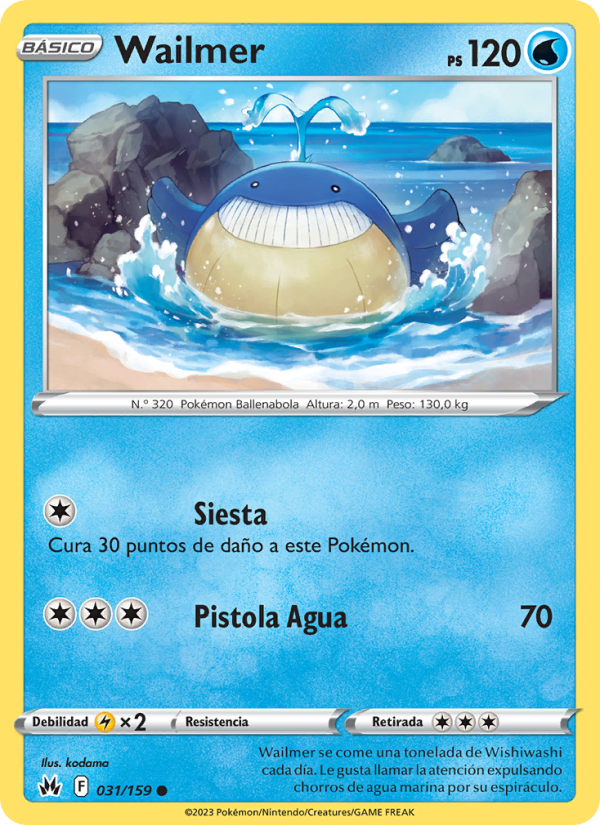 Wailmer 031 — Zenit der Könige (Spanish Pokémon TCG card)