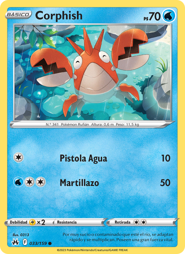 Corphish 033 — Zenit der Könige (Spanish Pokémon TCG card)