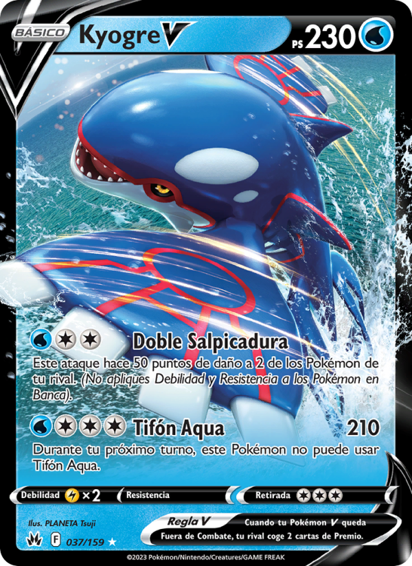 Kyogre V 037 — Zenit der Könige (Spanish Pokémon TCG card)